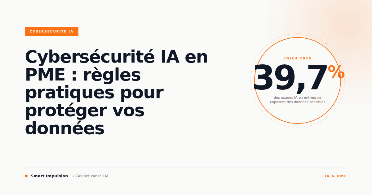 Image d'illustration pour l'article "Cybersécurité IA en PME : règles pratiques pour protéger vos données"