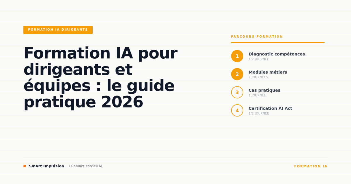Image d'illustration pour l'article "Formation IA pour dirigeants et équipes : le guide pratique 2026"
