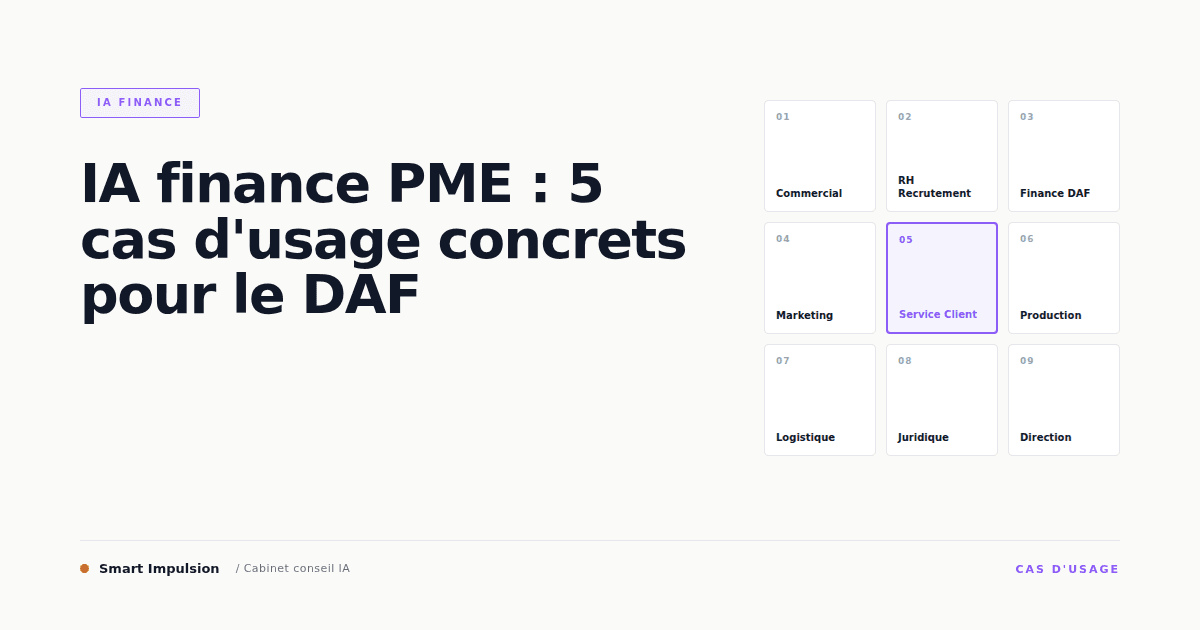 Image d'illustration pour l'article "IA finance PME : 5 cas d'usage concrets pour le DAF"